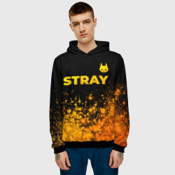 Толстовка-худи мужская Stray - gold gradient посередине, цвет: 3D-черный — фото 2