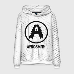 Мужская толстовка Aerosmith glitch на светлом фоне