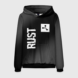 Толстовка-худи мужская Rust glitch на темном фоне вертикально, цвет: 3D-черный