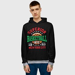 Толстовка-худи мужская Superior basketball, цвет: 3D-меланж — фото 2