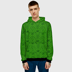 Толстовка-худи мужская Shrek: Pattern, цвет: 3D-черный — фото 2