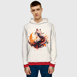 Толстовка-худи мужская Дева оборотень, цвет: 3D-красный — фото 2