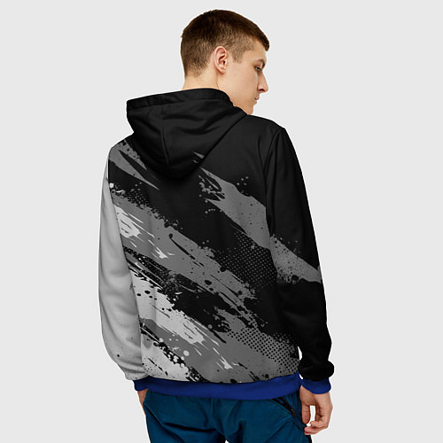 Мужская толстовка N7 - mass effect monochrome / 3D-Синий – фото 4