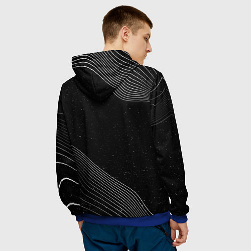 Мужская толстовка Фрирен кушает пончик / 3D-Синий – фото 4