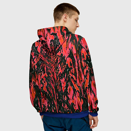 Мужская толстовка Демонический доспех красный / 3D-Синий – фото 4