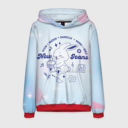 Толстовка-худи мужская Newjeans bunny, цвет: 3D-красный