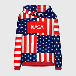 Толстовка-худи мужская NASA usa space logo, цвет: 3D-красный