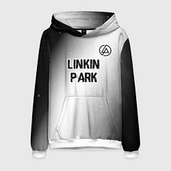Толстовка-худи мужская Linkin Park glitch на светлом фоне посередине, цвет: 3D-белый