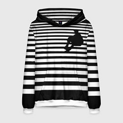 Мужская толстовка Силуэт на чёрно белом полосы