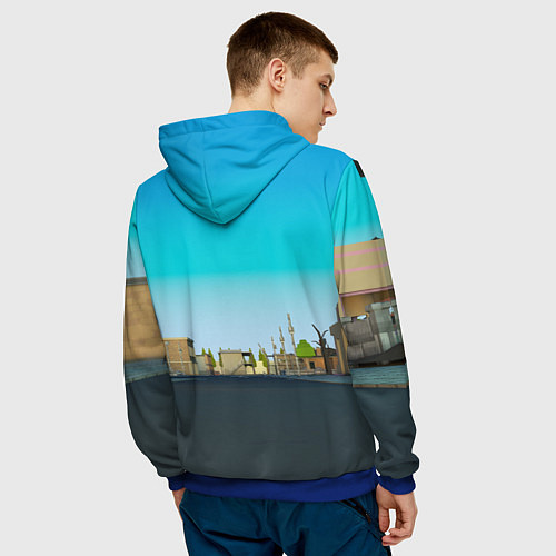 Мужская толстовка Маленький Мальчик Чикен Ган / 3D-Синий – фото 4
