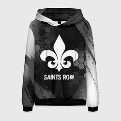 Мужская толстовка Saints Row glitch на темном фоне