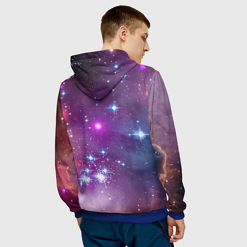 Мужская толстовка Барт Симпсон со скейтбордом в космосе / 3D-Синий – фото 4