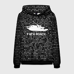 Толстовка-худи мужская Papa Roach glitch на темном фоне, цвет: 3D-черный