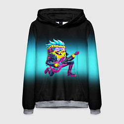 Мужская толстовка Sponge Bob - rock guitarist - ai art