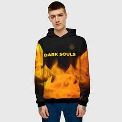 Толстовка-худи мужская Dark Souls - gold gradient посередине, цвет: 3D-черный — фото 2