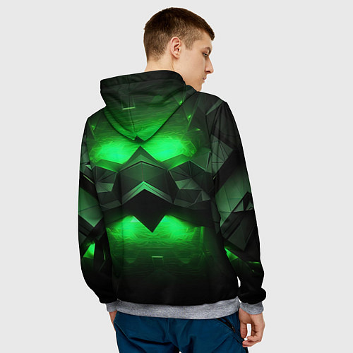 Мужская толстовка Абстрактное царство зелени / 3D-Меланж – фото 4