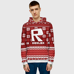 Толстовка-худи мужская Roblox christmas sweater, цвет: 3D-белый — фото 2