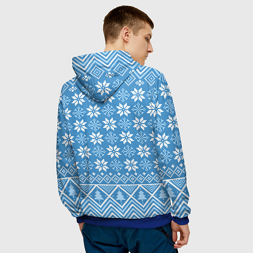 Мужская толстовка Huggy Wuggy christmas sweater / 3D-Синий – фото 4