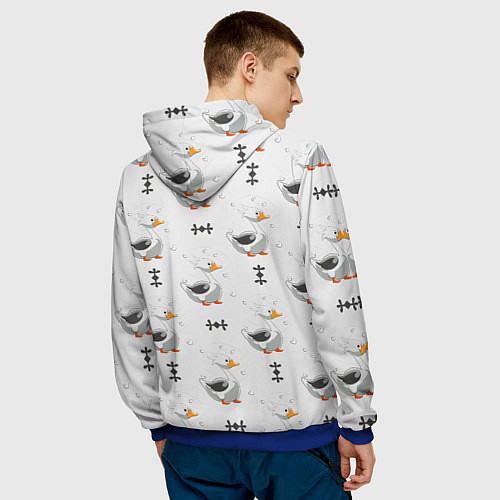 Мужская толстовка Гусь и фигуры / 3D-Синий – фото 4