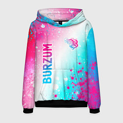 Толстовка-худи мужская Burzum neon gradient style вертикально, цвет: 3D-черный