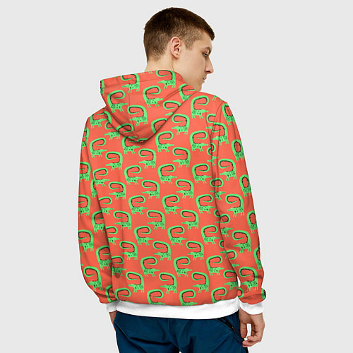 Мужская толстовка Крокодилы бохо / 3D-Белый – фото 4