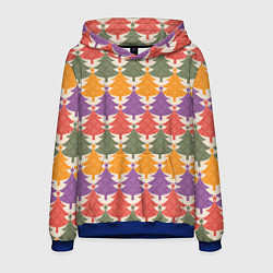 Мужская толстовка Новогодние разноцветные ёлочки