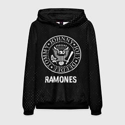 Мужская толстовка Ramones glitch на темном фоне