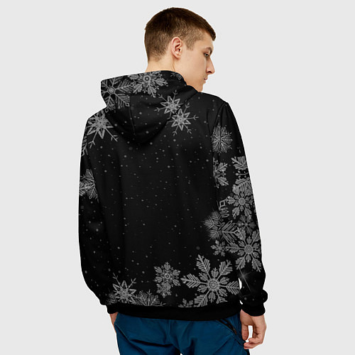 Мужская толстовка Новогодний риэлтор на темном фоне / 3D-Черный – фото 4