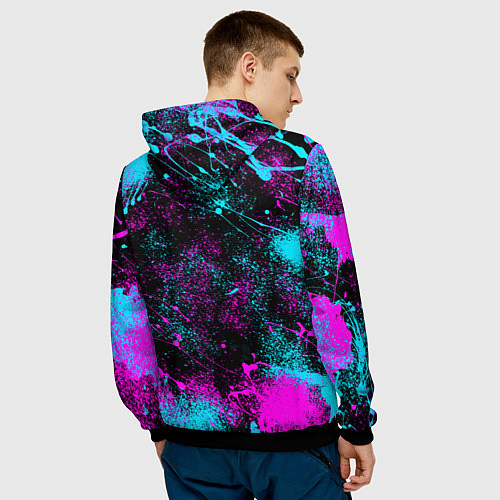 Мужская толстовка Ферн в современности - брызги / 3D-Черный – фото 4