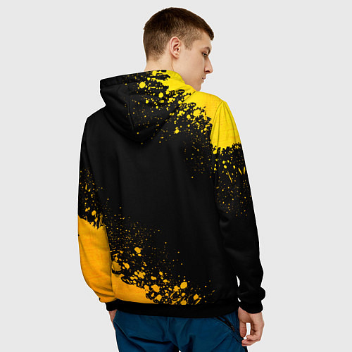 Мужская толстовка Nine Inch Nails - gold gradient вертикально / 3D-Черный – фото 4