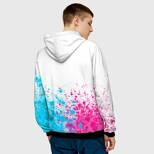 Мужская толстовка Nazareth neon gradient style посередине / 3D-Черный – фото 4