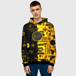 Толстовка-худи мужская Twenty one pilots yellow music, цвет: 3D-черный — фото 2