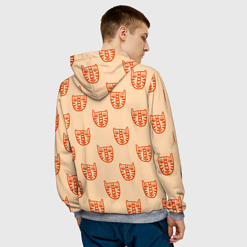 Мужская толстовка Drawn Tiger / 3D-Меланж – фото 4