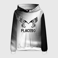 Толстовка-худи мужская Placebo glitch на светлом фоне, цвет: 3D-белый