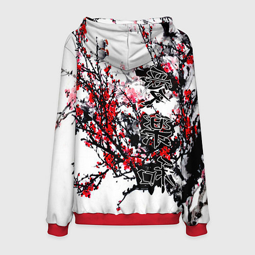 Мужская толстовка Японский стиль иероглифы / 3D-Красный – фото 2