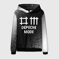 Мужская толстовка Depeche Mode glitch на темном фоне