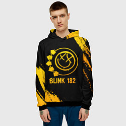 Толстовка-худи мужская Blink 182 - gold gradient, цвет: 3D-черный — фото 2