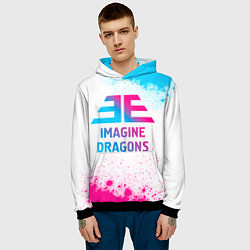 Толстовка-худи мужская Imagine Dragons neon gradient style, цвет: 3D-черный — фото 2