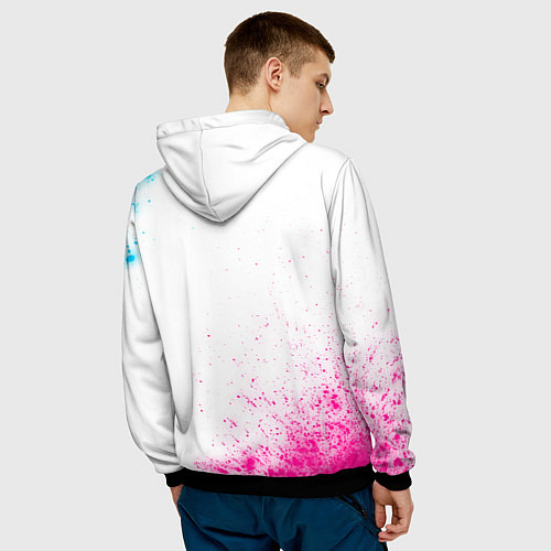 Мужская толстовка Bring Me the Horizon neon gradient style / 3D-Черный – фото 4