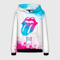 Мужская толстовка Rolling Stones neon gradient style