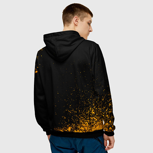 Мужская толстовка Sabaton - gold gradient / 3D-Черный – фото 4