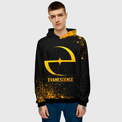 Толстовка-худи мужская Evanescence - gold gradient, цвет: 3D-черный — фото 2