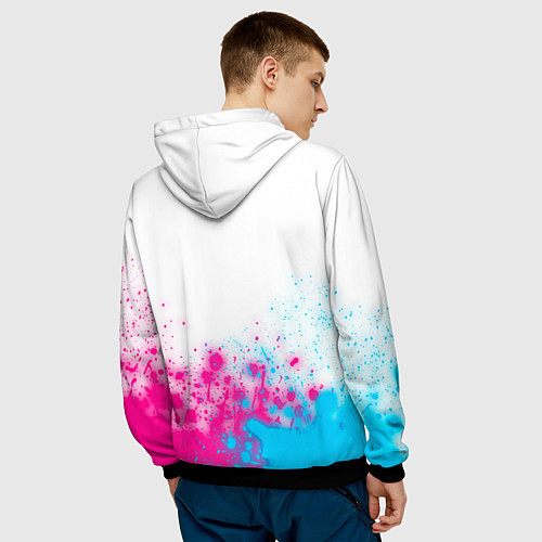 Мужская толстовка Pantera neon gradient style посередине / 3D-Черный – фото 4