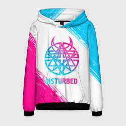 Мужская толстовка Disturbed neon gradient style