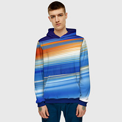 Толстовка-худи мужская Оранжевые и синий градиент, цвет: 3D-синий — фото 2