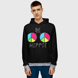 Толстовка-худи мужская Be hippie, цвет: 3D-меланж — фото 2