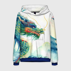 Мужская толстовка Japanese dragon - watercolor art