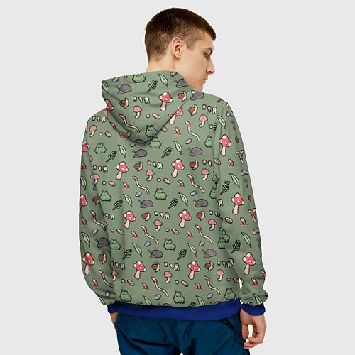 Мужская толстовка Goblincore - паттерн / 3D-Синий – фото 4