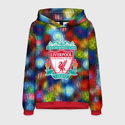 Толстовка-худи мужская Liverpool все logo неон, цвет: 3D-красный