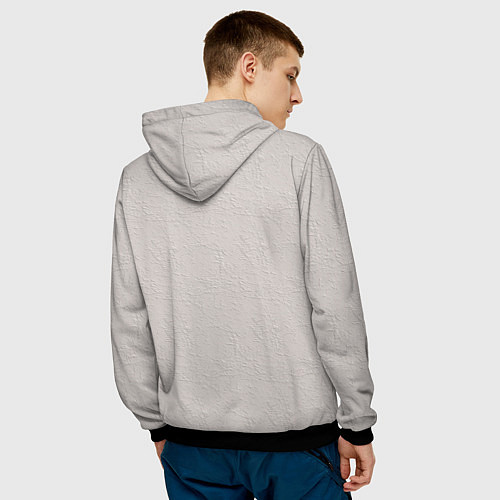 Мужская толстовка Нежные розовые розы на стене / 3D-Черный – фото 4